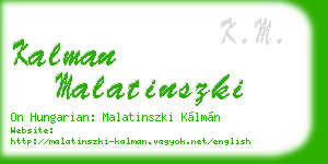 kalman malatinszki business card